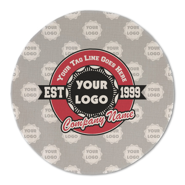 Logo & Tag Line Round Linen Placemats - FRONT (Double Sided)