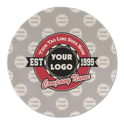 Logo & Tag Line Round Linen Placemat - Single-Sided - Single w/ Logos