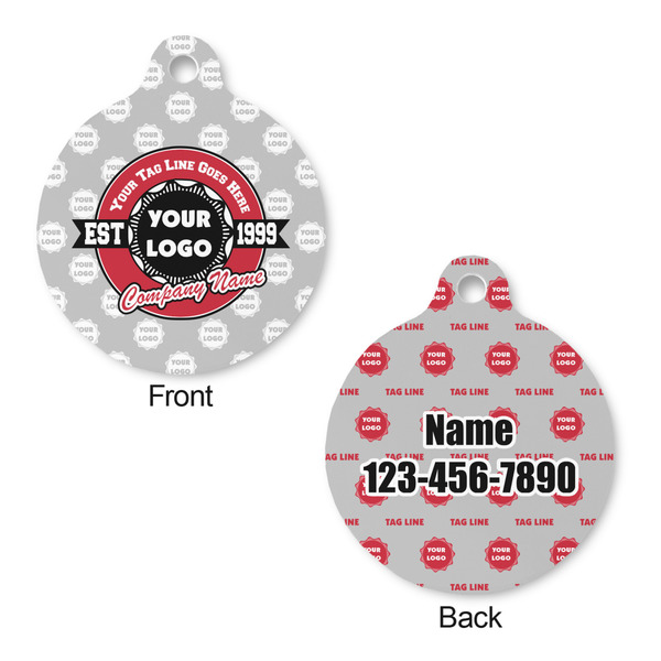 Logo & Tag Line Round Pet ID Tag - Large - Approval
