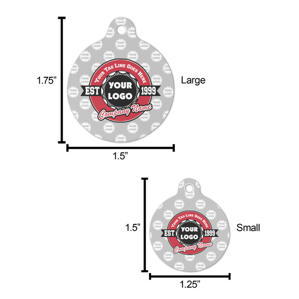 Logo & Tag Line Round Pet ID Tag - Large - Comparison Scale
