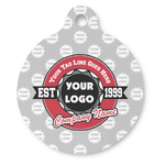 Logo & Tag Line Round Pet ID Tag - Large (Personalized)