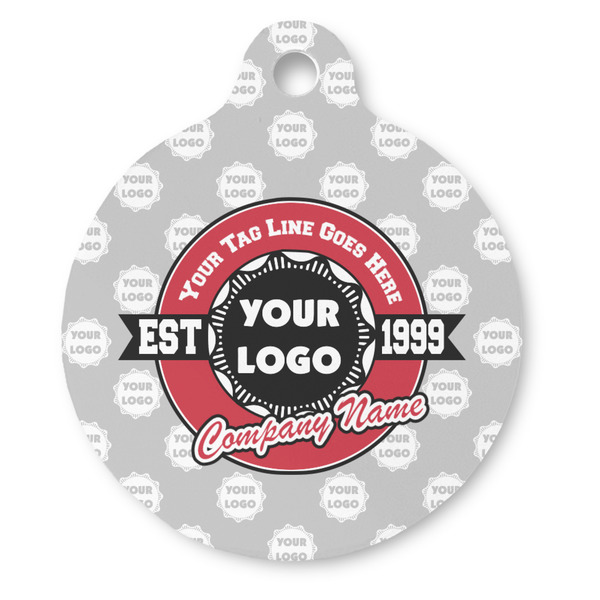 Custom Logo & Tag Line Round Pet ID Tag (Personalized)