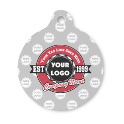 Logo & Tag Line Round Pet ID Tag - Small (Personalized)