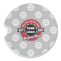 Logo & Tag Line Sandstone Car Coaster - Single (Personalized)