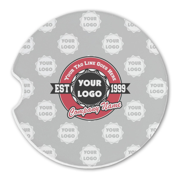 Logo & Tag Line Sandstone Car Coaster - Single