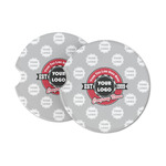 Logo & Tag Line Sandstone Car Coasters - Set of 2 (Personalized)
