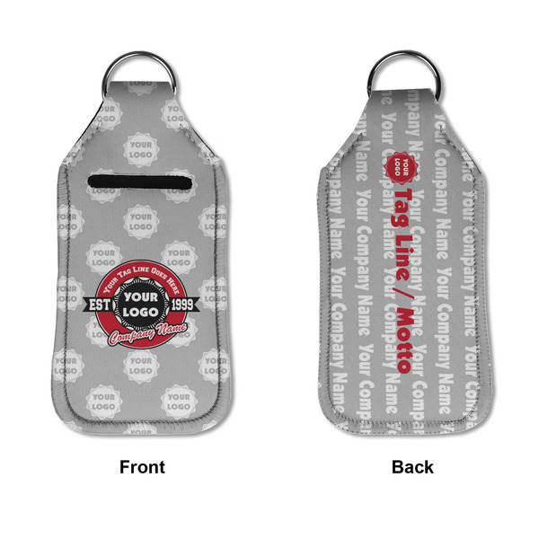 Logo & Tag Line Sanitizer Holder Keychain - Large APPROVAL (Flat)