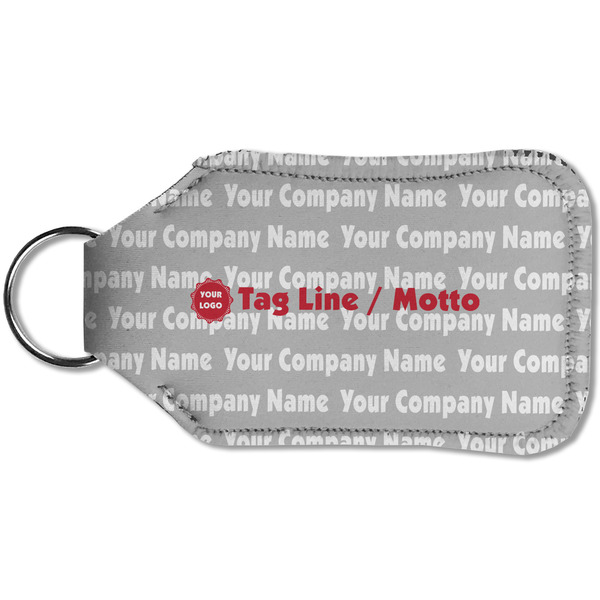 Logo & Tag Line Sanitizer Holder Keychain - Small (Back)