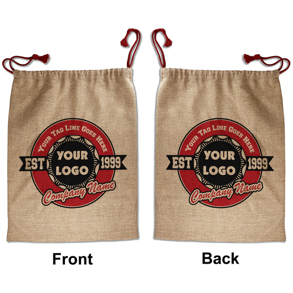 Logo & Tag Line Santa Bag - Front and Back