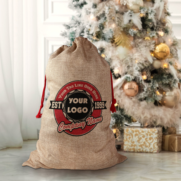 Logo & Tag Line Santa Bag - Front (stuffed)
