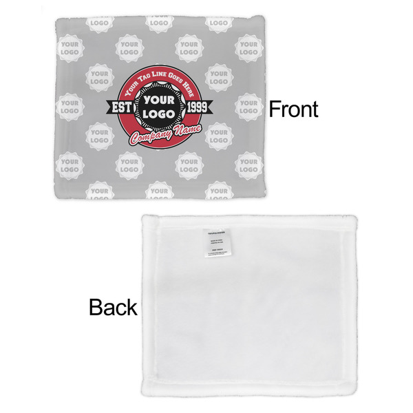 Logo & Tag Line Security Blanket - Front & White Back View