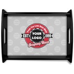 Logo & Tag Line Black Wooden Tray - Large w/ Logos