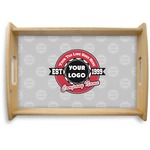 Logo & Tag Line Natural Wooden Tray - Small w/ Logos