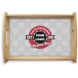 Logo & Tag Line Natural Wooden Tray - Small w/ Logos