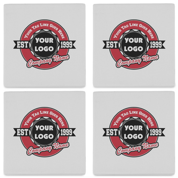 Logo & Tag Line Set of 4 Sandstone Coasters - See All 4 View