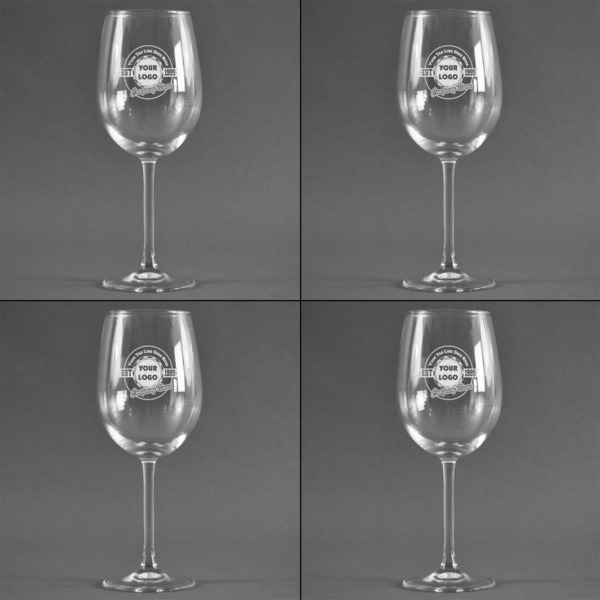 Logo & Tag Line Set of Four Personalized Wineglasses (Approval)