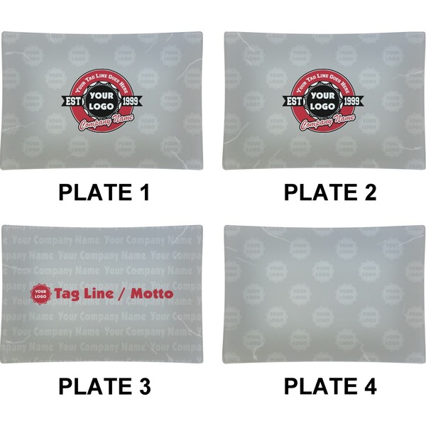 Logo & Tag Line Set of Rectangular Appetizer / Dessert Plates (Approval)