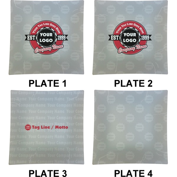 Logo & Tag Line Set of Square Dinner Plates (Approval)