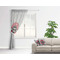 Logo & Tag Line Sheer Curtain With Window and Rod - in Room Matching Pillow