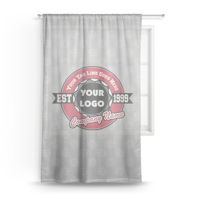 Logo & Tag Line Sheer Curtains (Personalized)