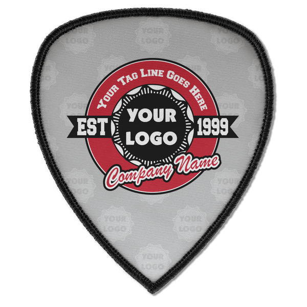 Custom Logo & Tag Line Iron on Shield Patch A w/ Logos