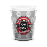 Logo & Tag Line Ceramic Shot Glass - 1.5 oz - White - Set of 4 (Personalized)