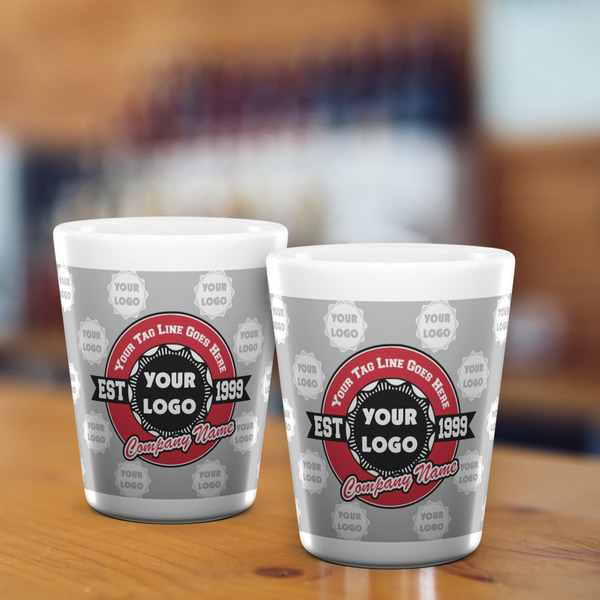 Logo & Tag Line Shot Glass - White - LIFESTYLE