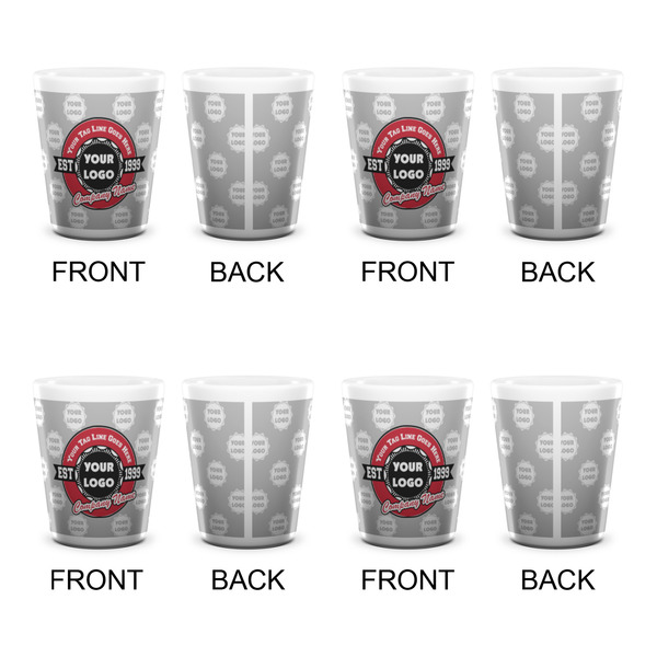 Logo & Tag Line Shot Glass - White - Set of 4 - APPROVAL
