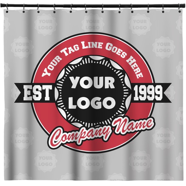 Custom Logo & Tag Line Shower Curtain w/ Logos