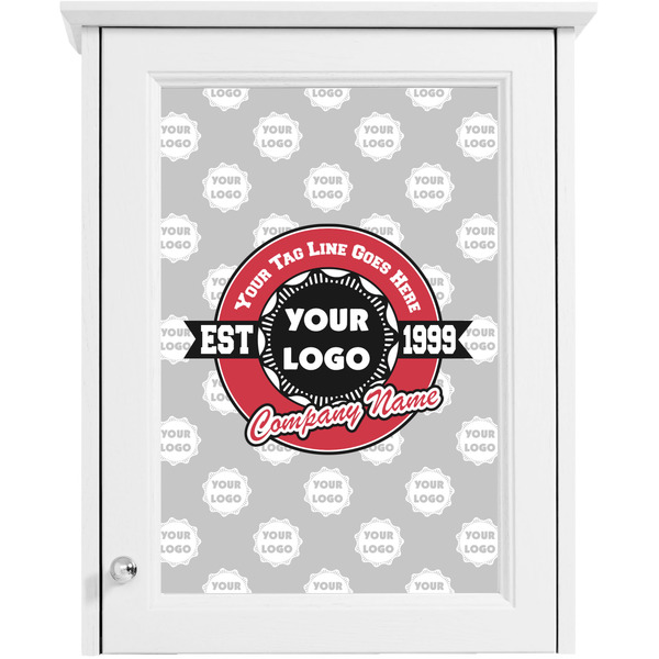 Logo & Tag Line Single White Cabinet Decal
