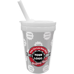 Logo & Tag Line Sippy Cup with Straw (Personalized)