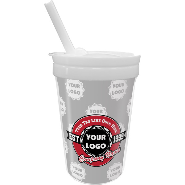 Custom Logo & Tag Line Sippy Cup with Straw (Personalized)