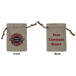 Logo & Tag Line Burlap Gift Bag - Small - Double-Sided (Personalized)
