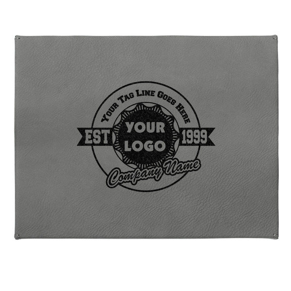 Logo & Tag Line Small Engraved Gift Box with Leather Lid - Approval