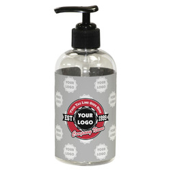 Logo & Tag Line Plastic Soap / Lotion Dispenser - 8 oz - Small - Black (Personalized)