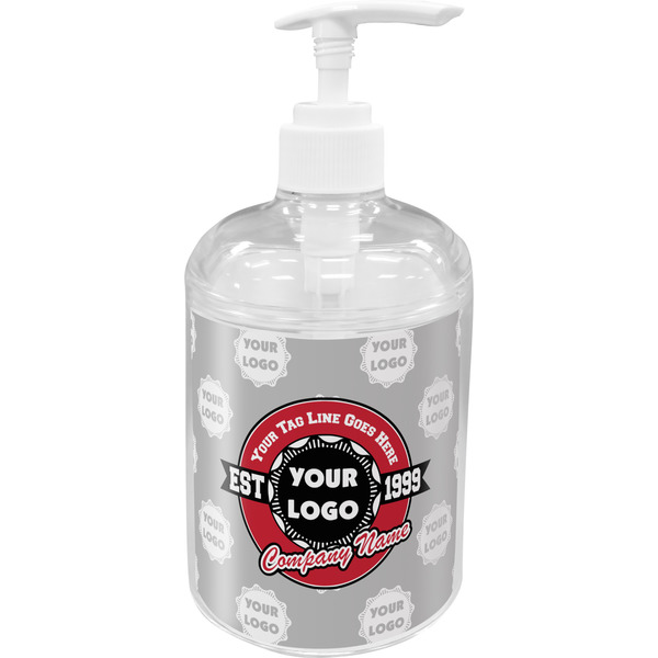 Custom Logo & Tag Line Acrylic Soap & Lotion Bottle (Personalized)