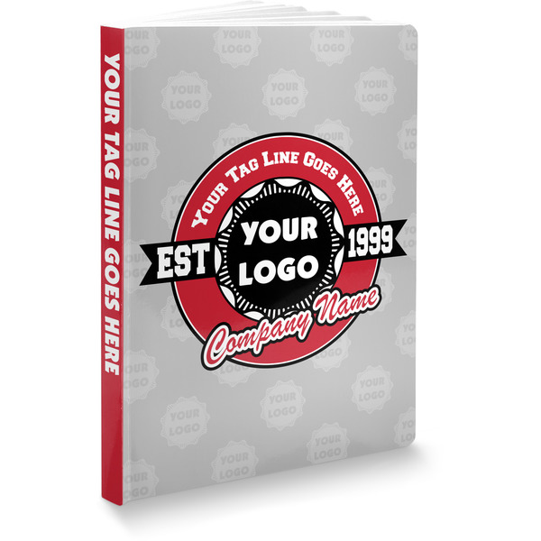 Custom Logo & Tag Line Softbound Notebook - 5.75" x 8" (Personalized)