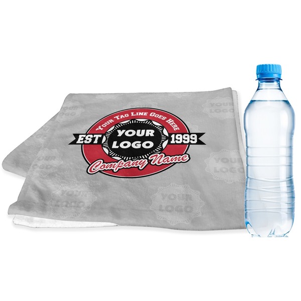 Custom Logo & Tag Line Sports & Fitness Towel w/ Logos
