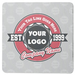 Logo & Tag Line Square Rubber Backed Coaster - Single w/ Logos