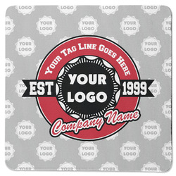Logo & Tag Line Square Rubber Backed Coaster - Single w/ Logos
