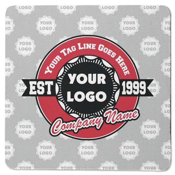 Logo & Tag Line Square Coaster Rubber Back - Single