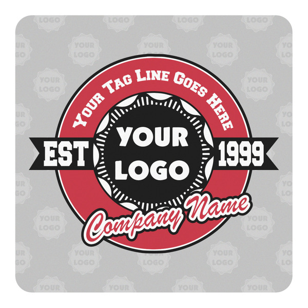 Custom Logo & Tag Line Square Decal - Large w/ Logos