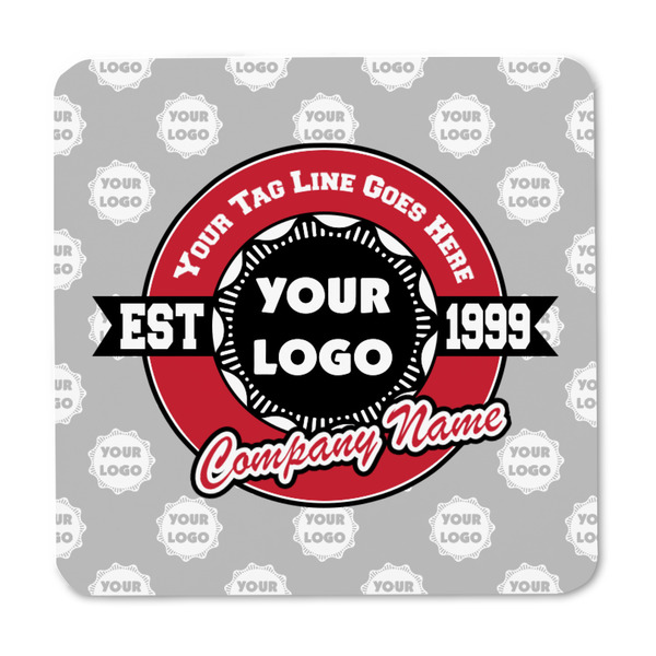 Logo & Tag Line Square Fridge Magnet - FRONT
