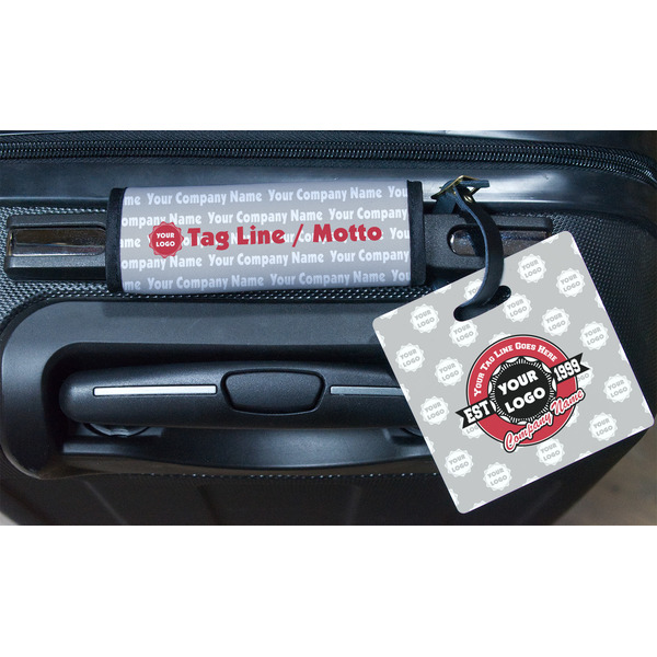 Logo & Tag Line Square Luggage Tag & Handle Wrap - In Context