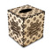 Logo & Tag Line Square Tissue Box Covers - Wood - Front