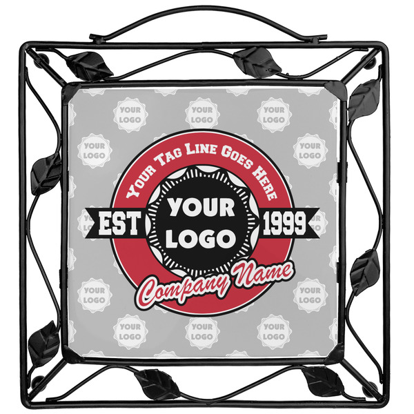 Custom Logo & Tag Line Square Trivet w/ Logos