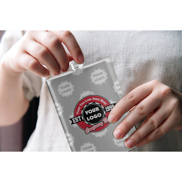 Logo & Tag Line Stainless Steel Flask - LIFESTYLE 1