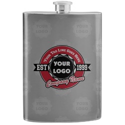Logo & Tag Line Stainless Steel Flask (Personalized)
