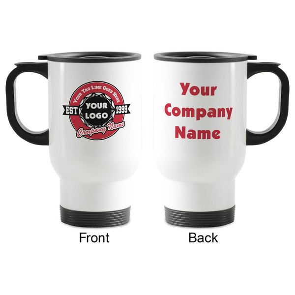 Logo & Tag Line Stainless Steel Travel Mug with Handle - Apvl