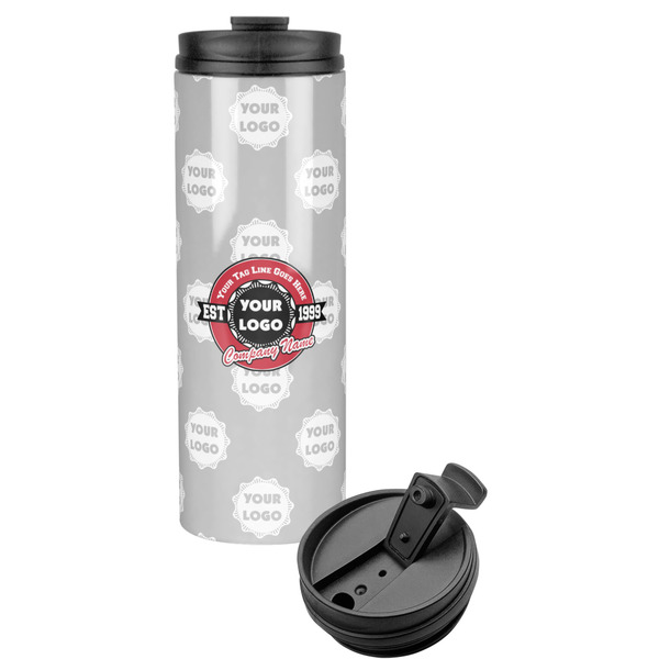 Custom Logo & Tag Line Stainless Steel Skinny Tumbler (Personalized)
